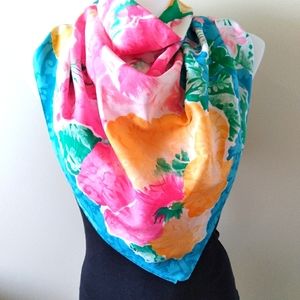 Pretty Floral Print Scarf, Made in Italy.